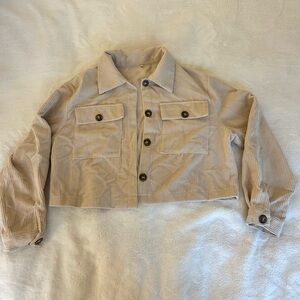 Tan Corduroy Cropped Jacket